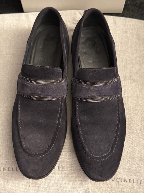Brunello Cucinelli Shoes - Brunello Cucinelli navy suede Women's Penny loafer